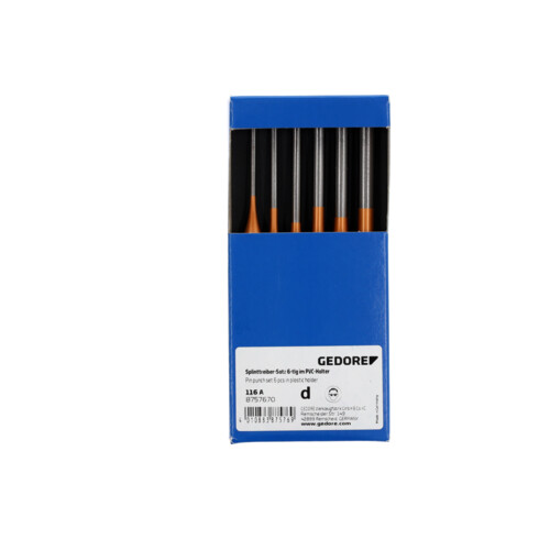 Gedore Splinttreiber-Satz inkl. PVC-Halter, 6-teilig, Stahl/Lackierung, Silber/Kupfer
