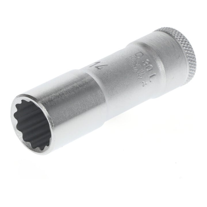 Gedore Steckschlüssel-Einsatz lang, dop, 3/8'' 10 mm aandrijving, 12-kant, 14 mm breedte, D 30 L 14, chroomstaal