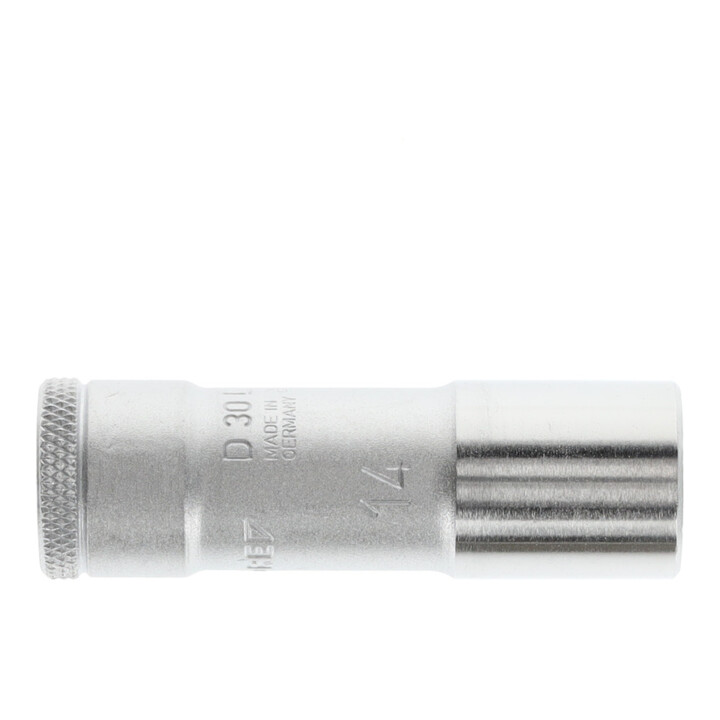 Gedore Steckschlüssel-Einsatz lang, dop, 3/8'' 10 mm aandrijving, 12-kant, 14 mm breedte, D 30 L 14, chroomstaal