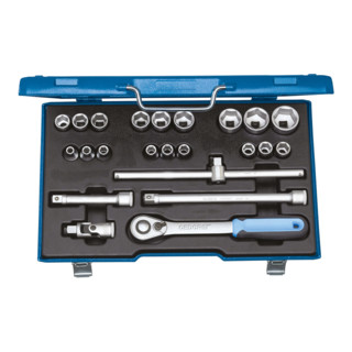 Steckschlüssel-Satz 1/2'' 23-teilig, 6-kant 8-32 mm (19EMU-20) Steckschlüssel-Satz 1/2'' 23-teilig, 6-kant 8-32 mm (19EMU-20)