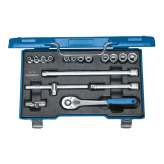 Steckschlüssel-Satz 3/8'' 17-teilig, 6-19 mm (30 GMU-10) Steckschlüssel-Satz 3/8'' 17-teilig, 6-19 mm (30 GMU-10)