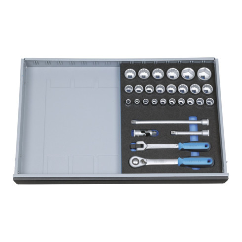 Gedore 2005 CT2-D 19 Steckschlüssel-Sortiment 1/2" in Check-Tool-Modul, 29-teilig