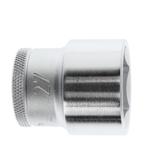 Gedore Steckschlüsseleinsatz 6132150, Nuss, 1/2'' 12,5 mm Antrieb, 6-kant, 27 mm Weite, Werkzeug, 19 27, Stahl verchromt