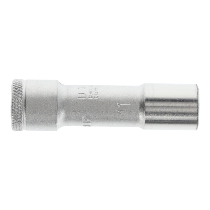 Gedore Steckschlüsseleinsatz lang, Nuss, 3/8'' 10 mm Antrieb, 12-kant, 11 mm Weite, D 30 L 11, Stahl verchromt