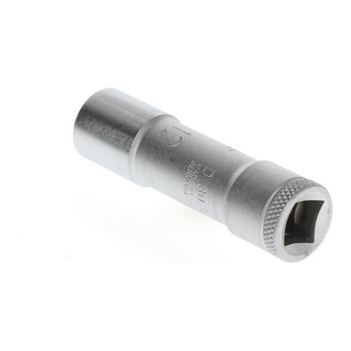 Gedore Steckschlüsseleinsatz lang, Nuss, 3/8'' 10 mm Antrieb, 12-kant, 12 mm Weite, D 30 L 12, Stahl verchromt