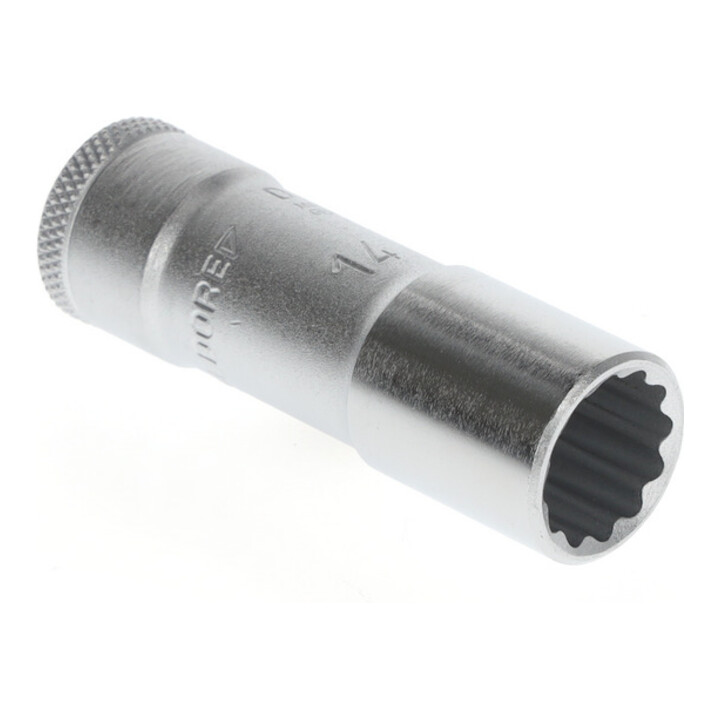 Gedore Steckschlüsseleinsatz lang, Nuss, 3/8'' 10 mm Antrieb, 12-kant, 14 mm Weite, D 30 L 14, Stahl verchromt
