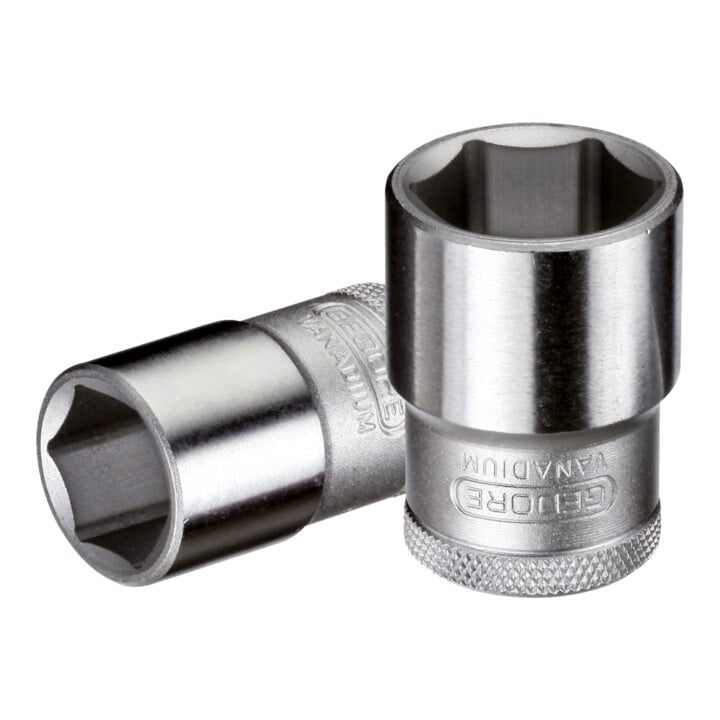 Gedore Steckschlüsseleinsatz, Nuss, 1/2'' 12,5 mm Antrieb, 6-kant, 13 mm Weite, Werkzeug, 19 13, Stahl verchromt