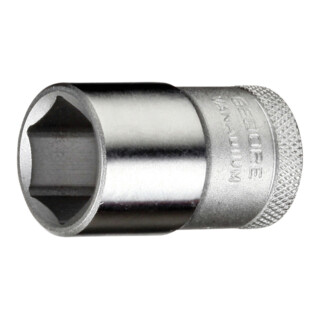 Gedore Steckschlüsseleinsatz, Nuss, 1/2'' 12,5 mm Antrieb, 6-kant, 15 mm Weite, Werkzeug, 19 15, Stahl verchromt