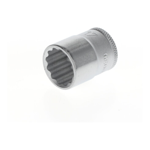 Gedore Steckschlüsseleinsatz, Nuss, 3/8'' 10 mm Antrieb, 12-kant, 17 mm Weite, Werkzeug, D 30 17, Stahl verchromt