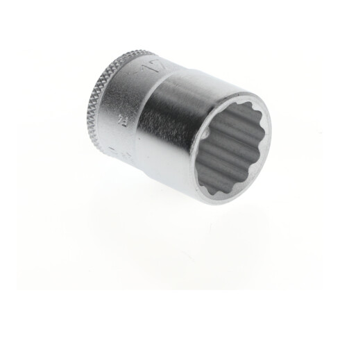 Gedore Steckschlüsseleinsatz, Nuss, 3/8'' 10 mm Antrieb, 12-kant, 17 mm Weite, Werkzeug, D 30 17, Stahl verchromt
