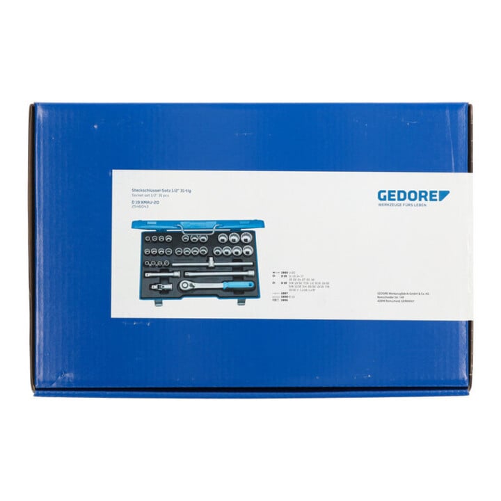 GEDORE Steckschlüsselgarnitur 1/2" 31-teilig D19 XMAU-20