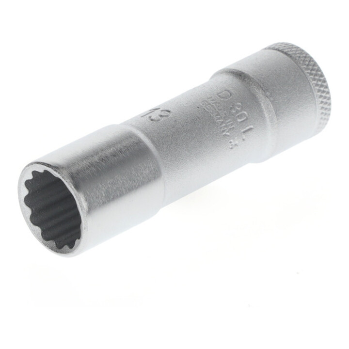 Gedore Steeksleutel inzet lang, dop, 3/8'' 10 mm aandrijving, 12-kant, 13 mm breedte, D 30 L 13, chroomstaal
