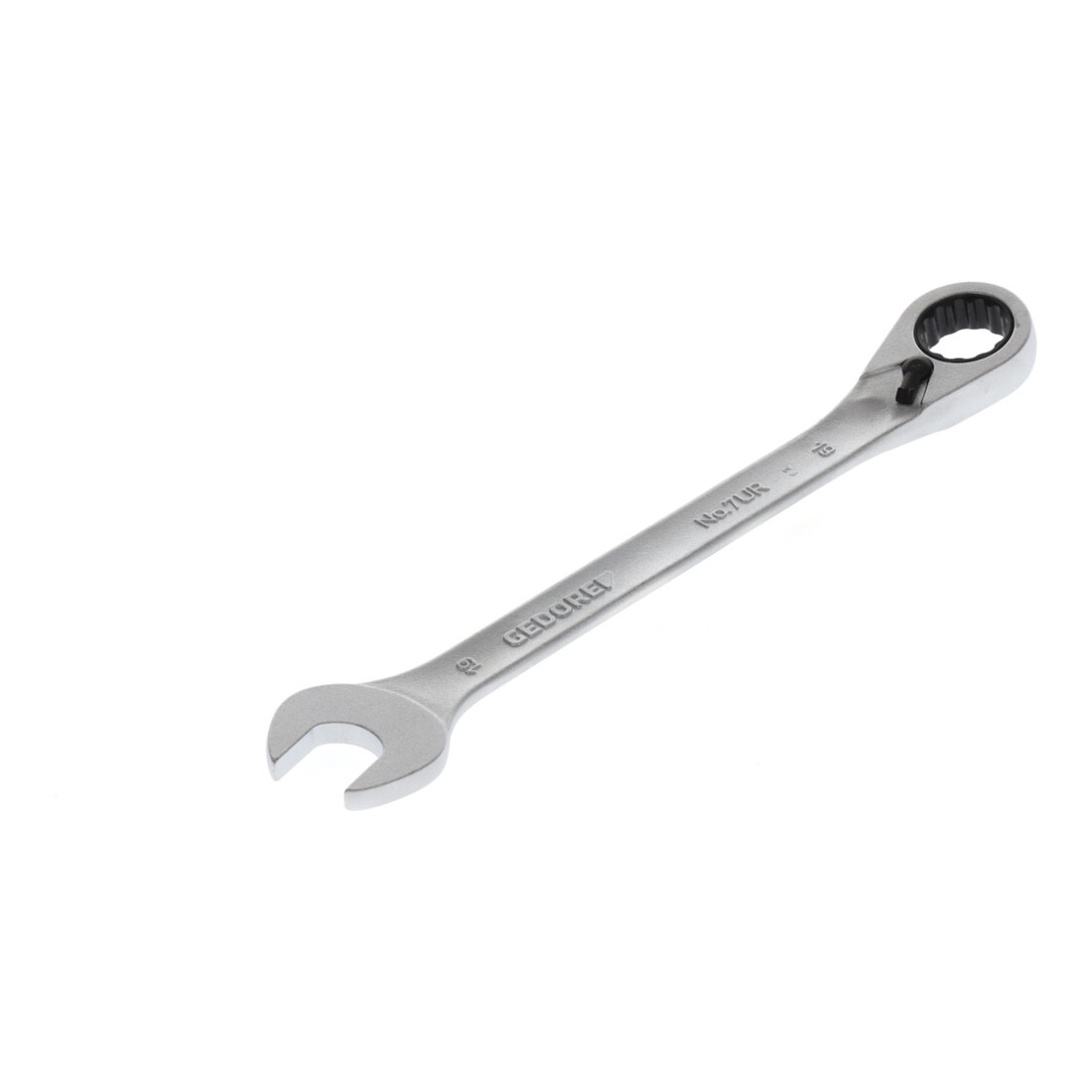 Gedore steeksleutel met ringratel, omkeerbaar, SW 19 mm, haaks, 12-kant, UD profiel, sleutel, 7 UR 19
