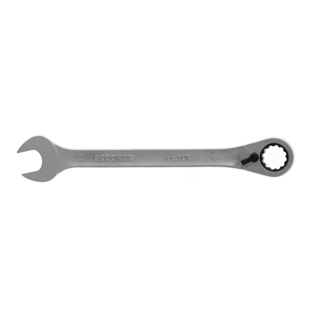 Gedore steeksleutel met ringratel, omkeerbaar, SW 19 mm, haaks, 12-kant, UD profiel, sleutel, 7 UR 19