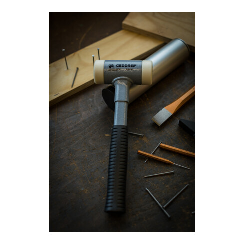 Gedore hamer met zacht slagvlak 248ST, met stalen buis, kunststof inzet, terugstootloos