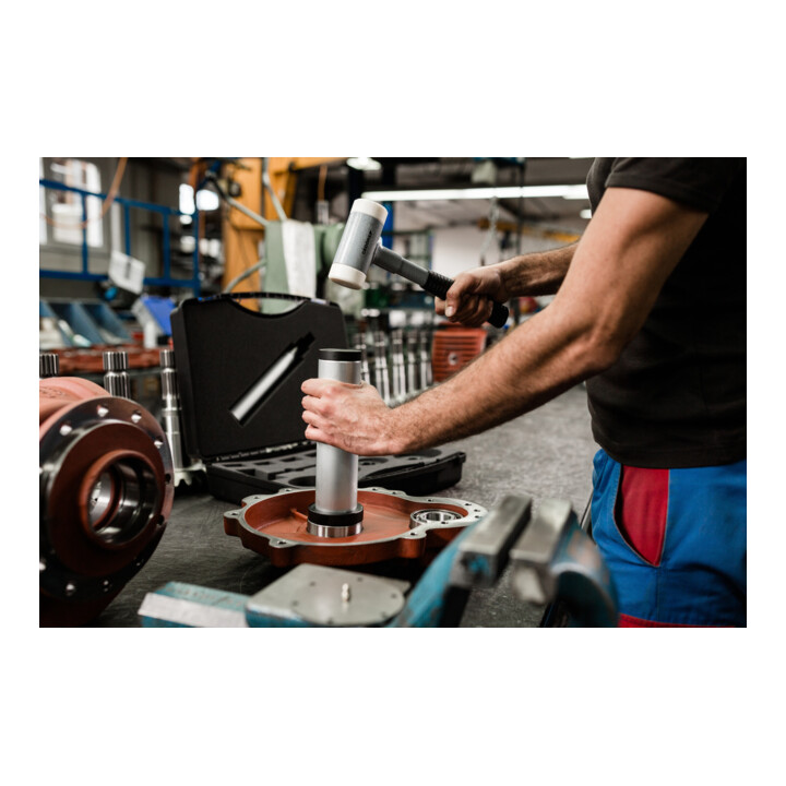 Gedore terugslagvrije hamer met zacht slagvlak, diameter 50 mm, stalen buisvormige steel