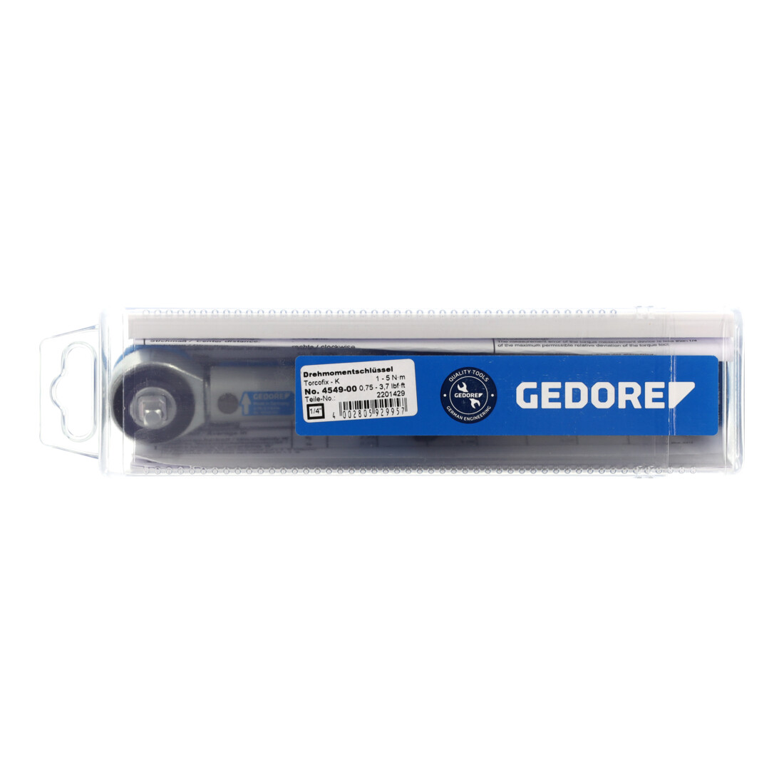 Gedore Drehmomentschlüssel Torcofix K, mit Pilzkopf und integrierter Knarre