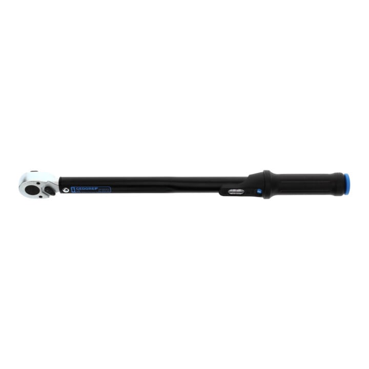 Gedore Torcoflex Drehmomentschlüssel, 1/2 Zoll, 40-200 Nm, Mit Hebel-Umschaltknarre, Stahlrohr, Schwarz/Blau