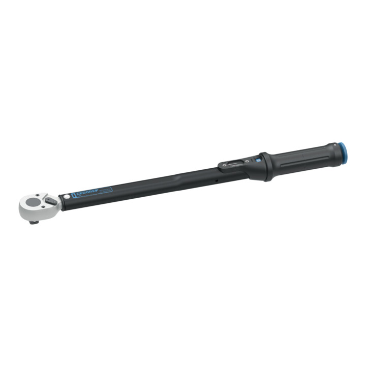 Gedore Torcoflex Drehmomentschlüssel, 1/2 Zoll, 40-200 Nm, Mit Hebel-Umschaltknarre, Stahlrohr, Schwarz/Blau