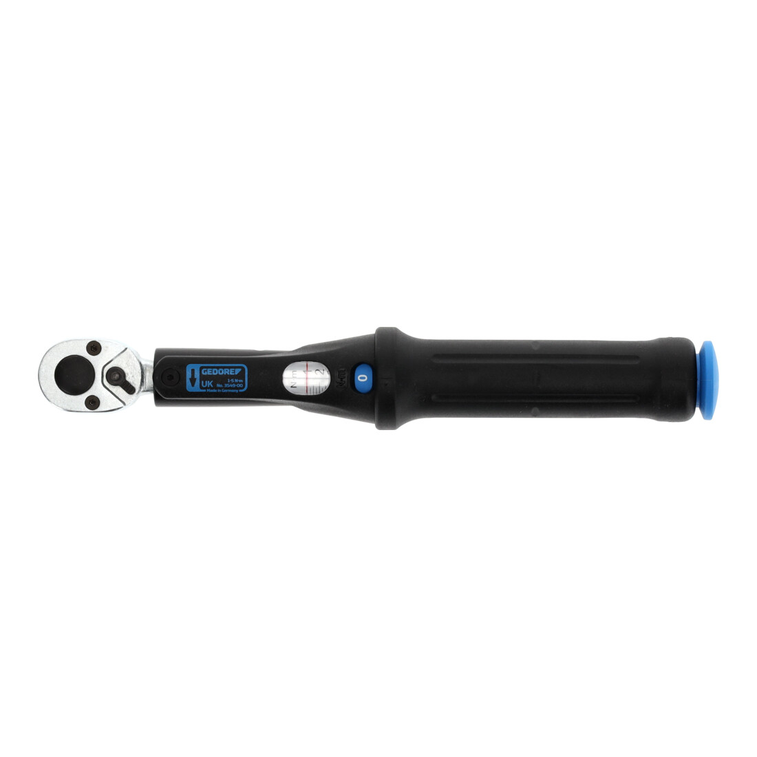 Gedore Torcoflex Drehmomentschlüssel, 1/4 Zoll, 1-5 Nm, Mit Hebel-Umschaltknarre, Stahlrohr, Schwarz/Blau