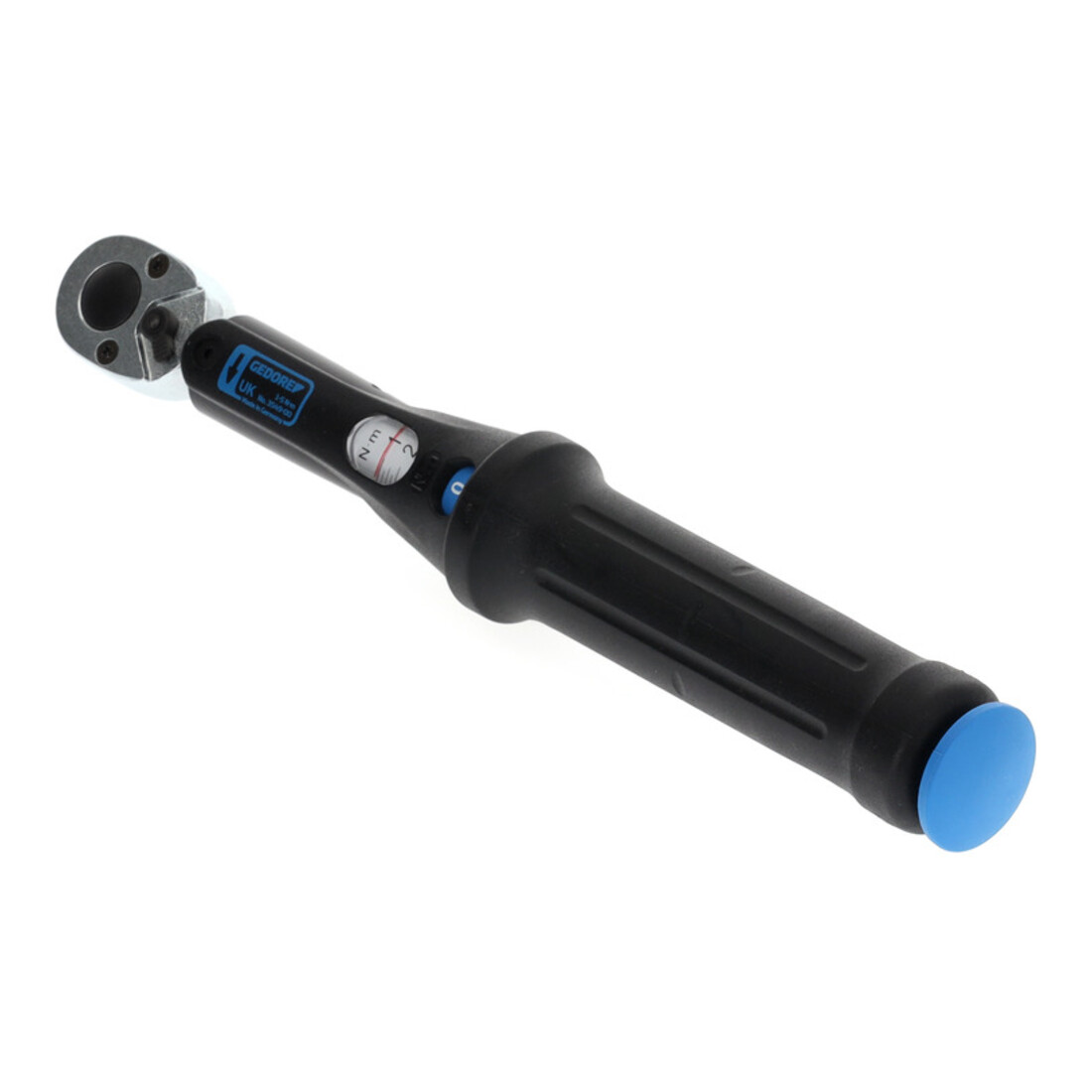 Gedore Torcoflex Drehmomentschlüssel, 1/4 Zoll, 1-5 Nm, Mit Hebel-Umschaltknarre, Stahlrohr, Schwarz/Blau
