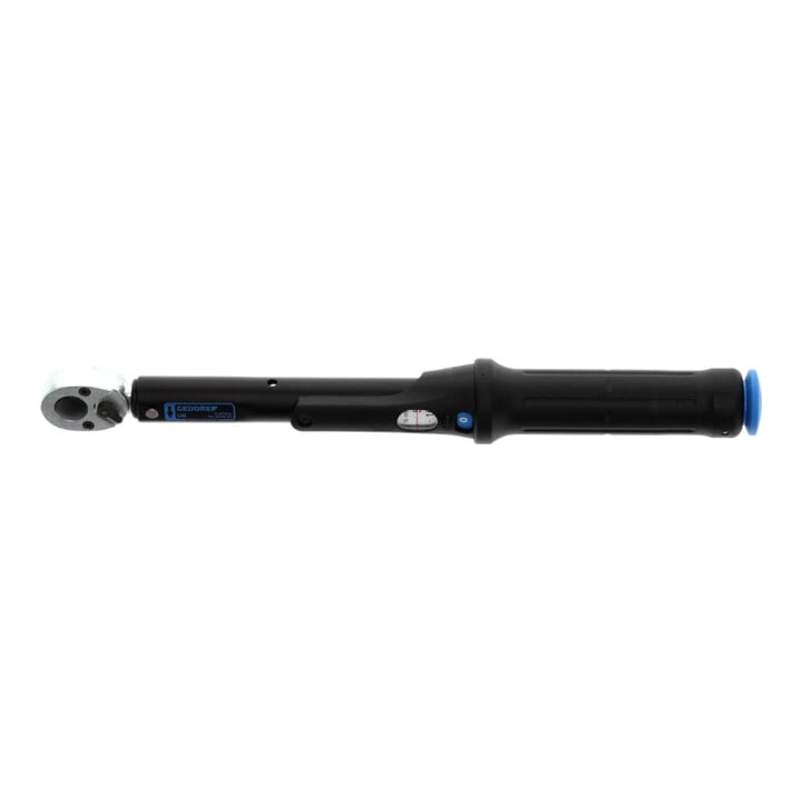 Gedore Torcoflex Drehmomentschlüssel, 1/4 Zoll, 5-25 Nm, Mit Hebel-Umschaltknarre, Stahlrohr, Schwarz/Blau
