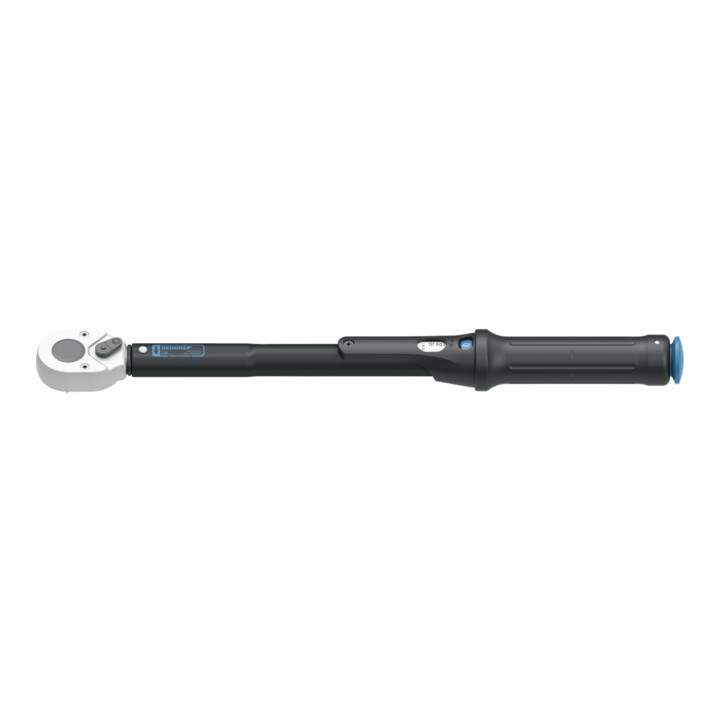 Gedore Torcoflex Drehmomentschlüssel, 3/8 Zoll, 10-50 Nm, Mit Hebel-Umschaltknarre, Stahlrohr, Schwarz/Blau
