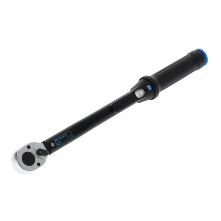 Gedore Torcoflex Drehmomentschlüssel, 3/8 Zoll, 10-50 Nm, Mit Hebel-Umschaltknarre, Stahlrohr, Schwarz/Blau
