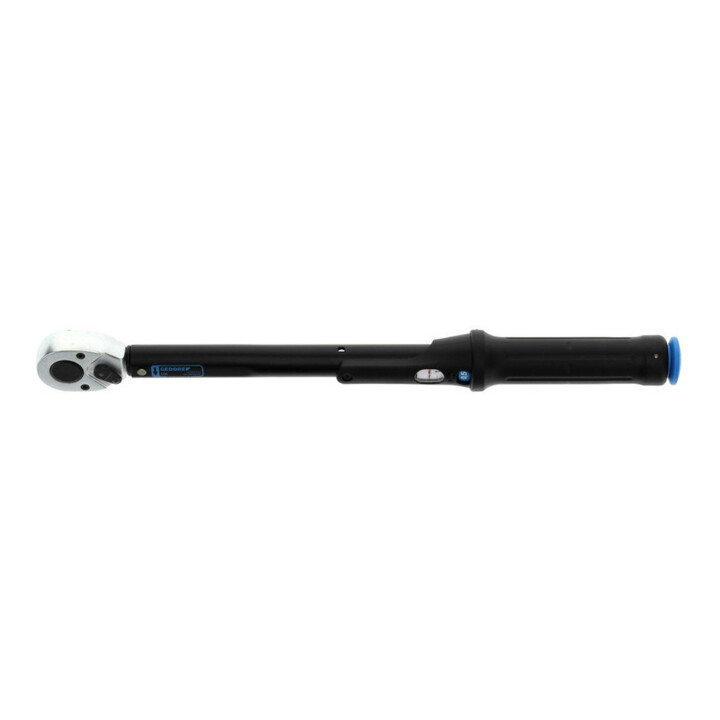 Gedore Torcoflex Drehmomentschlüssel, 3/8 Zoll, 10-50 Nm, Mit Hebel-Umschaltknarre, Stahlrohr, Schwarz/Blau