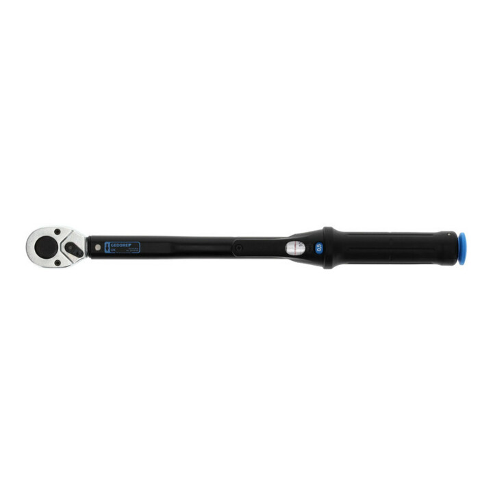 Gedore Torcoflex Drehmomentschlüssel, 3/8 Zoll, 10-50 Nm, Mit Hebel-Umschaltknarre, Stahlrohr, Schwarz/Blau