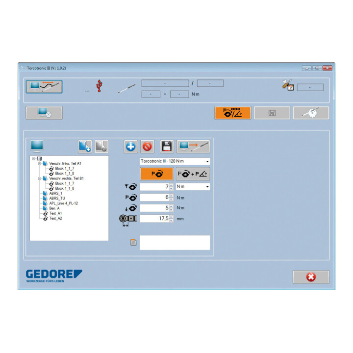 Gedore TT3KH 120 Elektr. Drehmomentschlüssel TorcoTronic III 1/2" SE 9x12 Highline