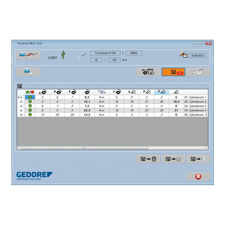 Gedore TT3KH 350 Elektr. Drehmomentschlüssel TorcoTronic III 1/2" SE 14x18 Highline
