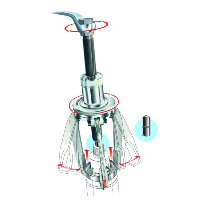 Gedore TWIST+PULL - Extracteur à 3 bras avec verrou tournant 80x250 mm