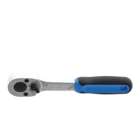 Gedore Umschaltknarre, für 1/4 Zoll, 6,3 mm Antrieb, 15° Rückschwenkwinkel, 129 mm lang, 2K-Griff, 2093 U-10