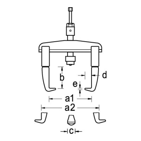 Gedore 1.07/4A1-B-HSP3 Universal-Abzieher, 3-armig, hydraulisch, 580x140mm