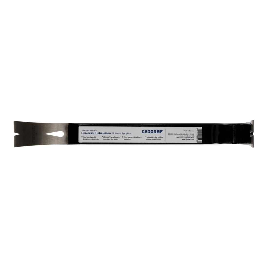 Gedore Universal-Hebeleisen aus Stahl, Mit 3 Nagelzügen und geschliffener Schneide, 38 cm Länge, Schwarz
