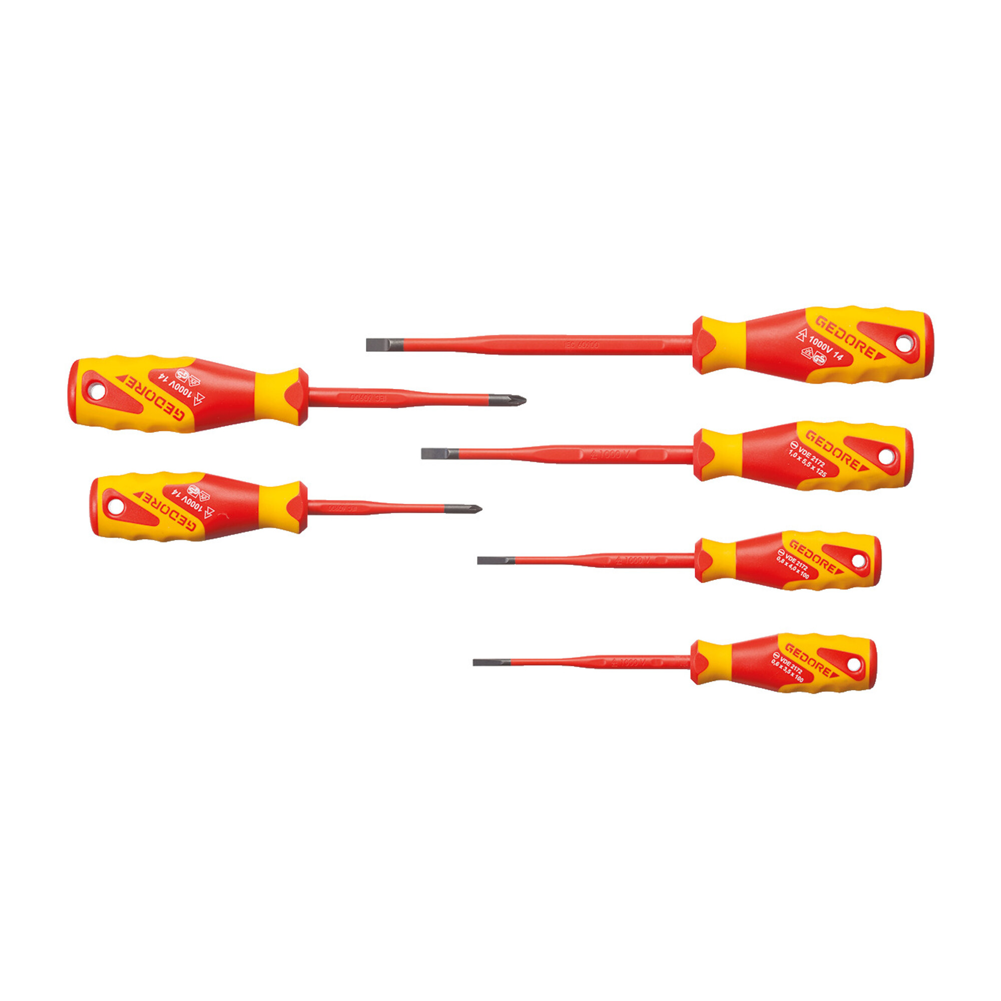 Gedore VDE 2162-2172 PZ-06 VDE-Schraubendreher-Satz SLIM DRIVE, 6-teilig