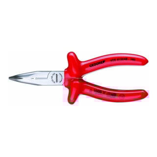 Gedore VDE 8132 AB-160 VDE-Flachrundzange mit Tauchisolierung 160 mm