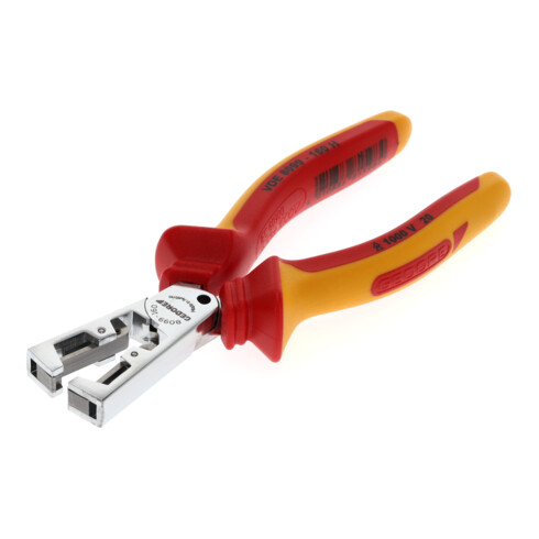 Gedore VDE Abisolierzange, einstellbar für Drähte von 0,5 bis 5,0 mm², ölgehärteter Sondervergütungsstahl, VDE 8099-160 H