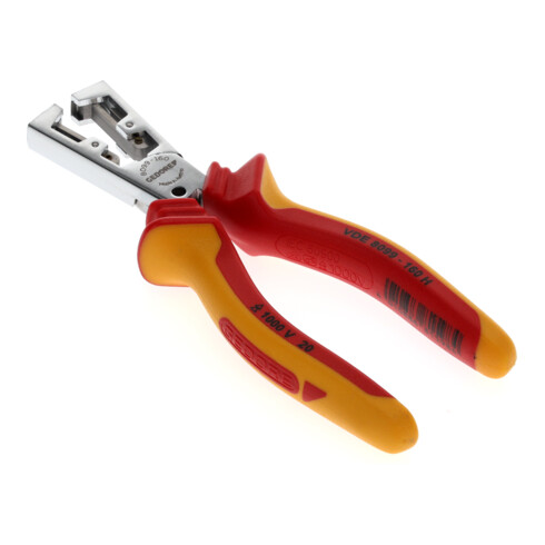 Gedore VDE Abisolierzange, einstellbar für Drähte von 0,5 bis 5,0 mm², ölgehärteter Sondervergütungsstahl, VDE 8099-160 H