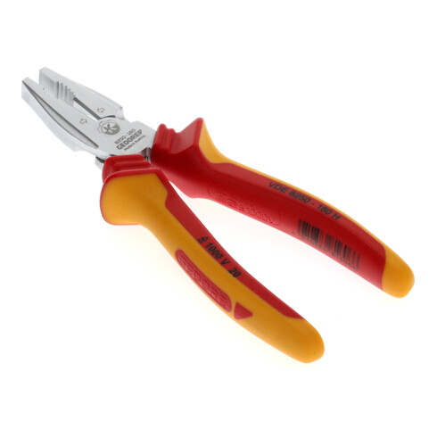 Gedore VDE Kraft-Kombizange zum Schneiden/Halten/Drehen, Elektronik, isoliert, Länge 180 mm, VDE 8250-180 H