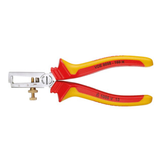 Gedore VDE Striptang, verstelbaar voor draden 0,8-6,0 mm², met veer en vergrendelingsschroef, VDE 8098-160 H