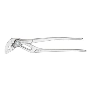 Gedore Wasserpumpenzange, Spannweite bis 37 mm, feststellbar mit Druckknopf, Klemmschutz, flach, verchromt, 142 7 C