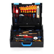 Gedore Werkzeugkoffer L-BOXX 136, Set 36-teilig, gefüllt, Werkzeug für Elektriker, im Kunststoffkoffer, 1100-02