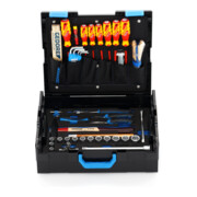 Gedore Werkzeugkoffer L-BOXX 136, Set 58-teilig, gefüllt, Werkzeug für Hand- und Heimwerker, im Kunststoffkoffer, 1100-01