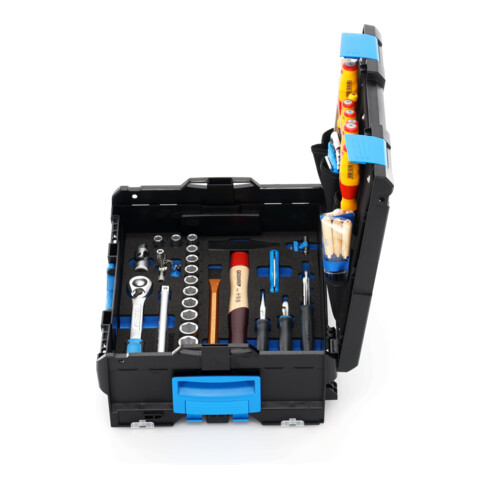 Gedore Werkzeugkoffer L-BOXX 136, Set 58-teilig, gefüllt, Werkzeug für Hand- und Heimwerker, im Kunststoffkoffer, 1100-01