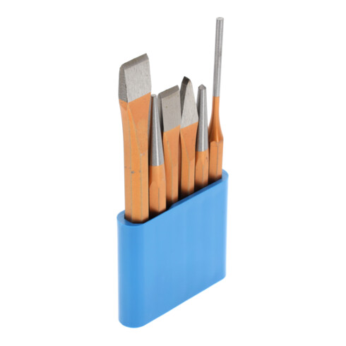 Gedore Werkzeugsatz, Set 6-teilig, gefüllt, im PVC-Halter, Meißel, Körner, Treiber, Werkzeug, 106