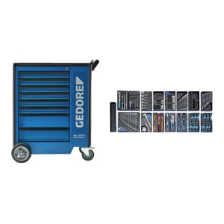 Gedore Werkzeugwagen 1500 ES-02-2004 mit 207-tlg Werkzeugsortiment