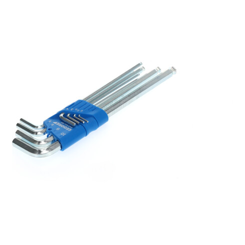 Gedore Winkelschraubendreher-Satz 8-teilig, extra lang, für Innensechskant-Schrauben, Kugelkopf, SW 2-10 mm, H 42 KEL-88