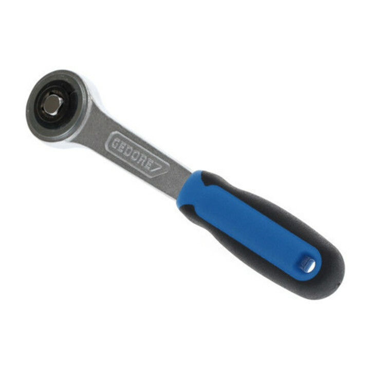 Gedore Zahnradknarre, für 1/4 Zoll, 6,3 mm Antrieb, 18° Rückschwenkwinkel, mit Durchsteckvierkant, 2K-Griff, 2093 Z-94
